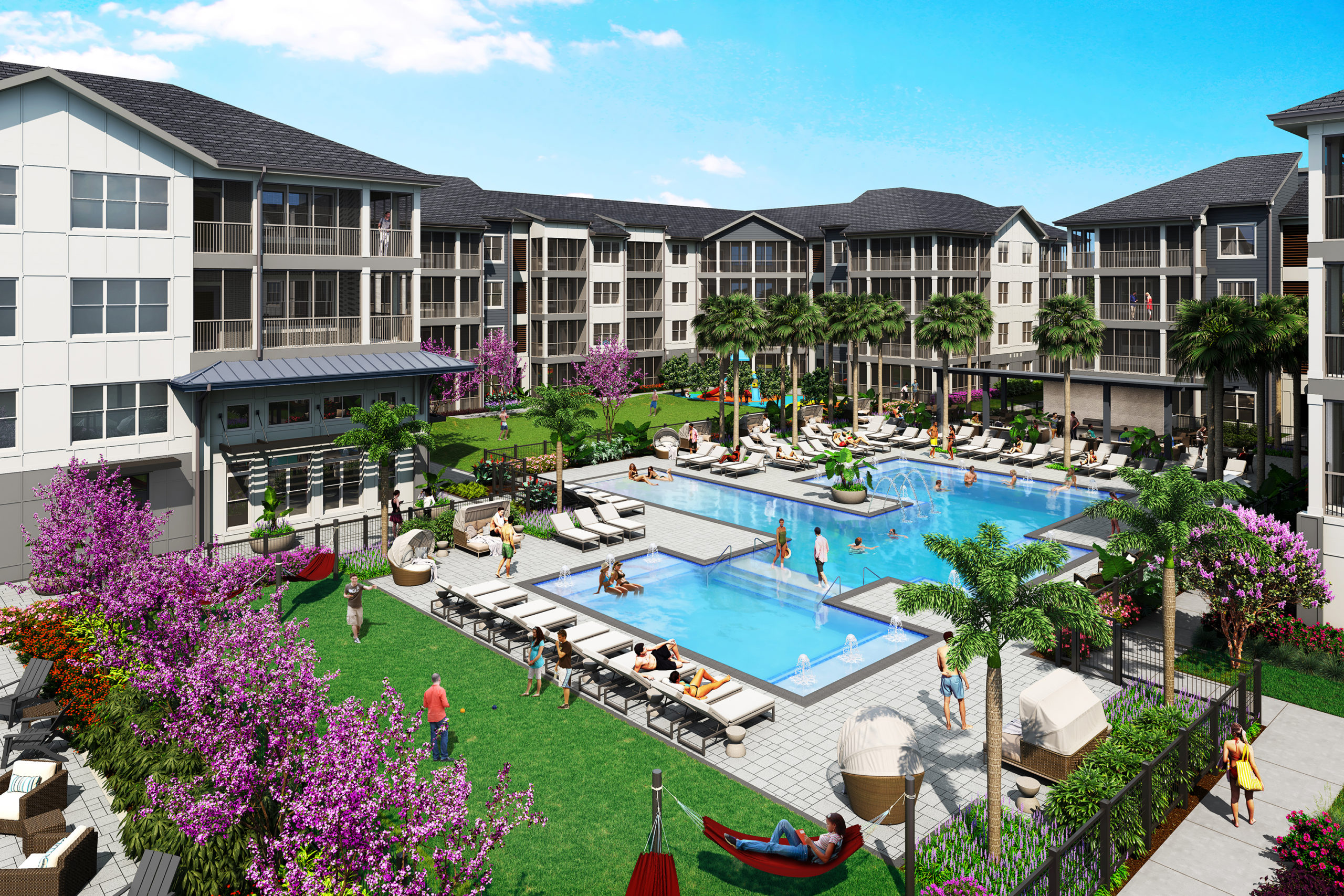 Union Point Apartment Complex Pool Rendering